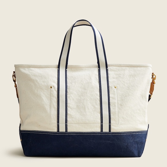 J. Crew Handbags - New JCREW Weekender Montauk Tote in Natural Blue